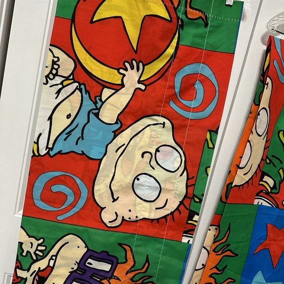 Vintage Window Valance Nickelodeon Rugrats 90s Tailored Curtain 84 x 15 Set of 2 - Picture 2 of 7